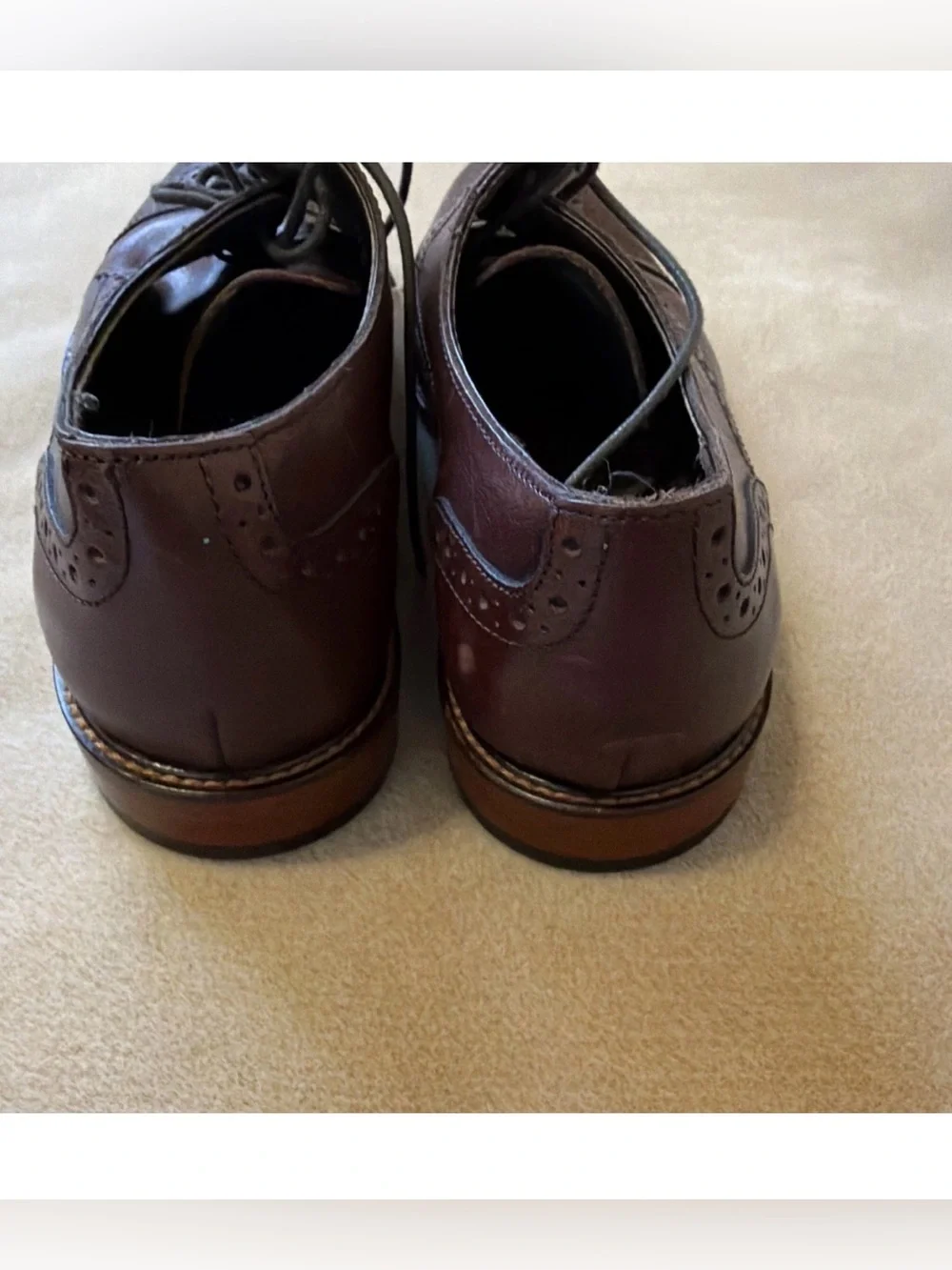Joseph Abboud Men's Burgundy Leather Brogue oxford Dress Shoes 9.5 good cond